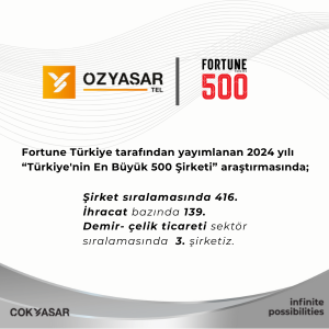 Özyaşar Tel, 2024 Fortune 500 Türkiye Listesinde